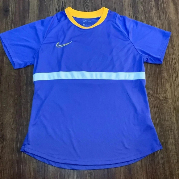 Nike Dri-Fit Athletic T-Shirt Mesh Back Purple & Orange Size Medium - Picture 9 of 9